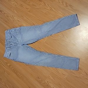 Seven7 tummyless high rise skinny striped jeans